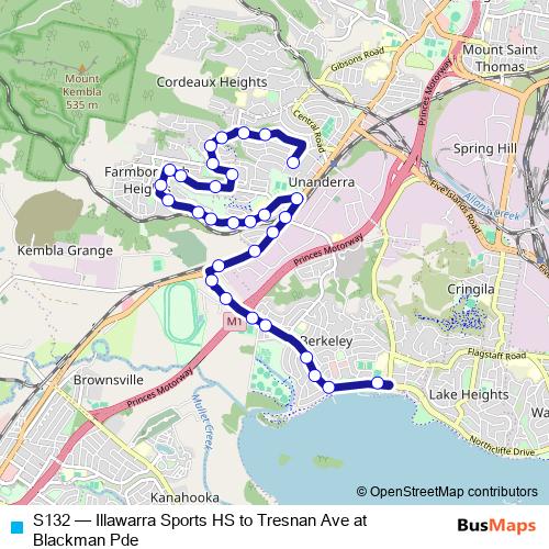 S132 bus Line Map