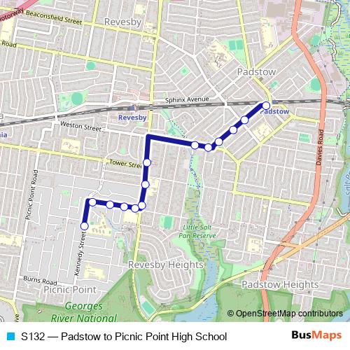 S132 bus Line Map