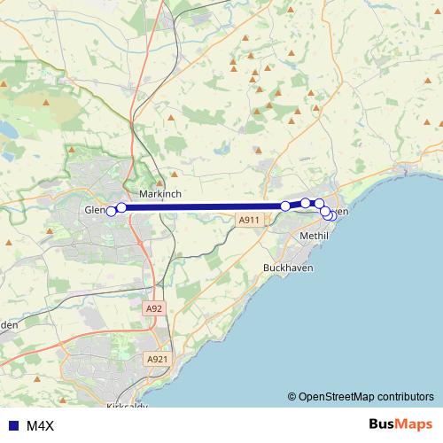 M4X bus Line Map