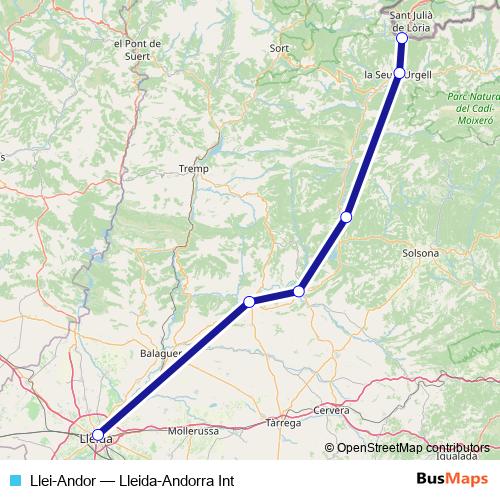 Llei-Andor bus Line Map