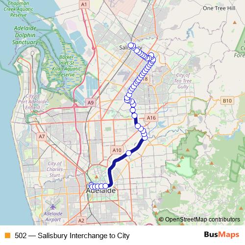 502 bus Line Map