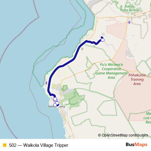502 bus Line Map