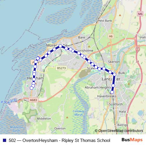 502 bus Line Map