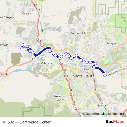 502 bus Line Map