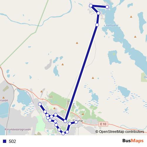 502 bus Line Map