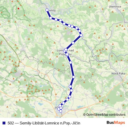 502 bus Line Map