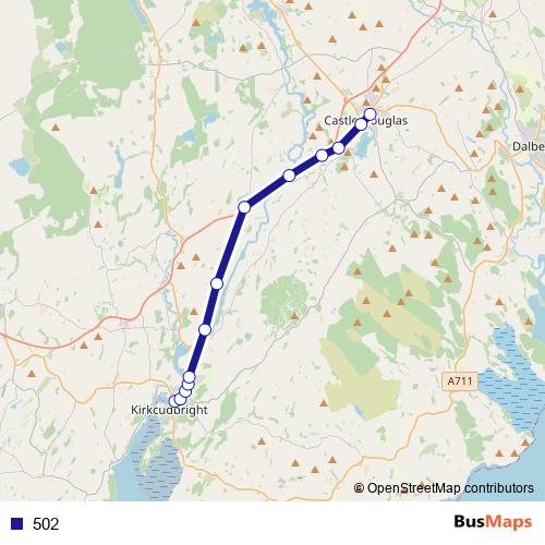 502 bus Line Map