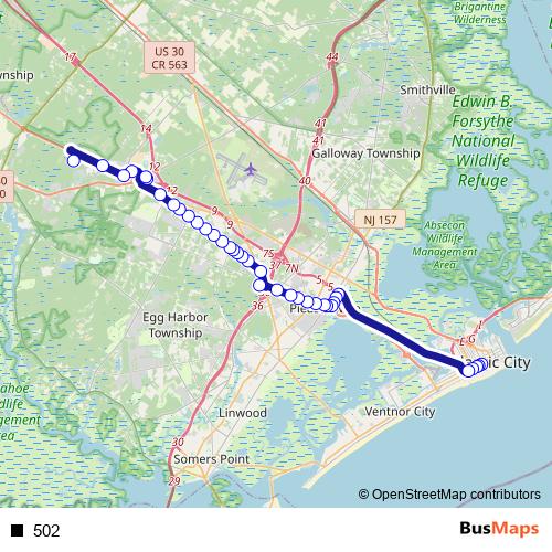 502 bus Line Map