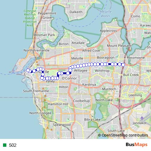 502 bus Line Map