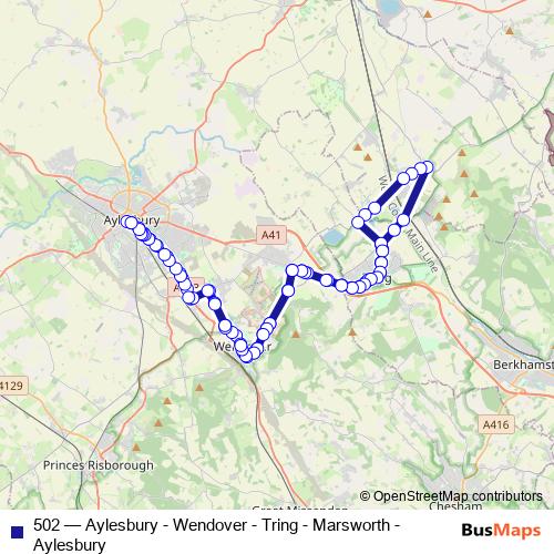 502 bus Line Map