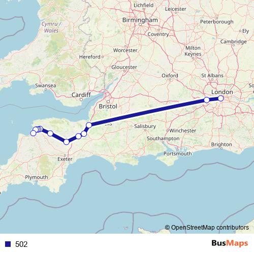 502 bus Line Map