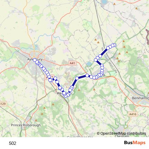 502 bus Line Map