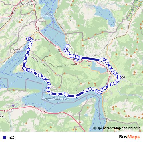 502 bus Line Map