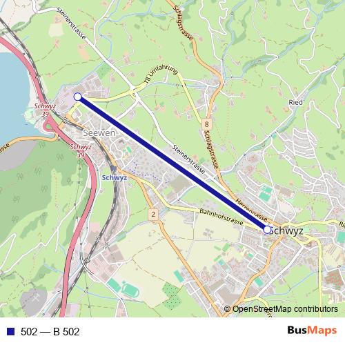 502 bus Line Map