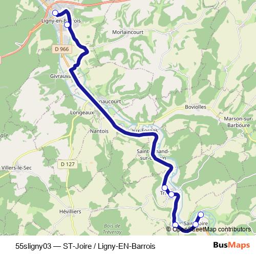 55sligny03 bus Line Map