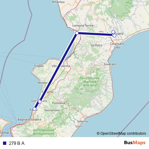 279 B A bus Line Map