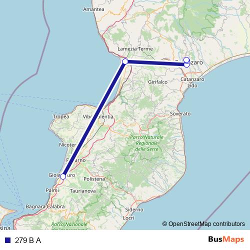 279 B A bus Line Map
