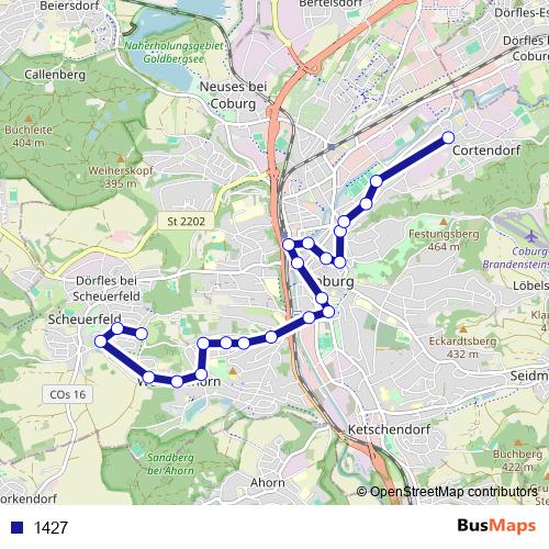 1427 bus Line Map