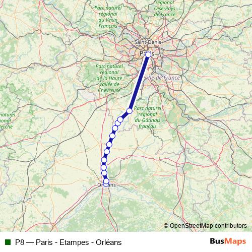 P8 rail Line Map