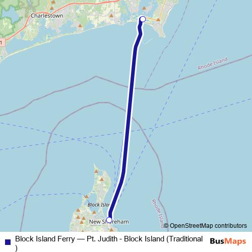 Block Island Ferry ferry Line Map