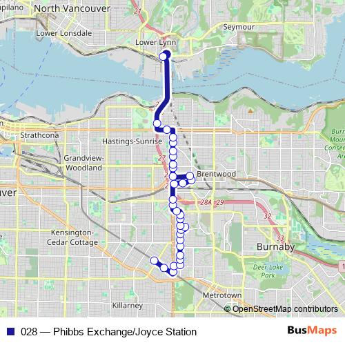 028 bus Line Map