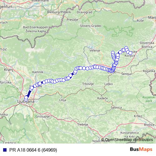 PR A18 0664 6 (64969) bus Line Map