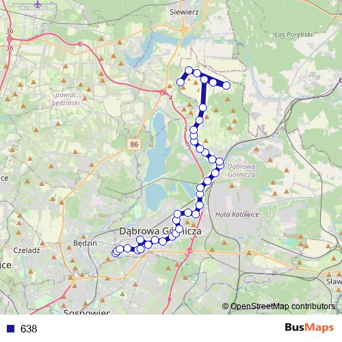 638 bus Line Map