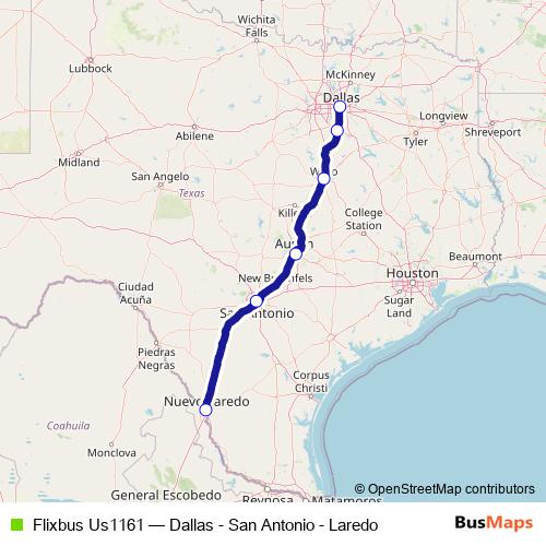 Flixbus Us1161 bus Line Map