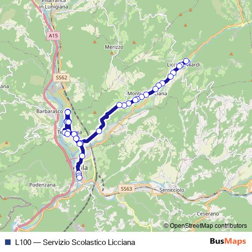L100 bus Line Map