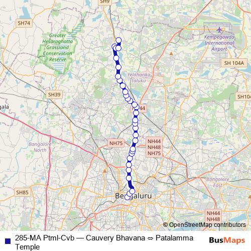 285-MA Ptml-Cvb bus Line Map