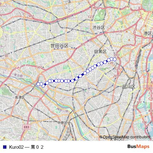 Kuro02 bus Line Map
