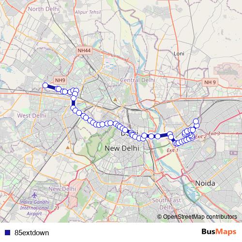 85extdown bus Line Map