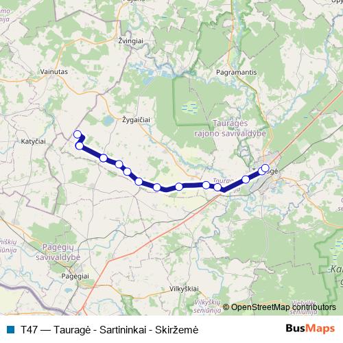 T47 bus Line Map
