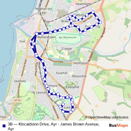 3B bus Line Map