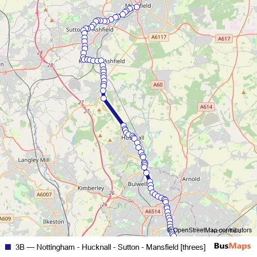 3B bus Line Map