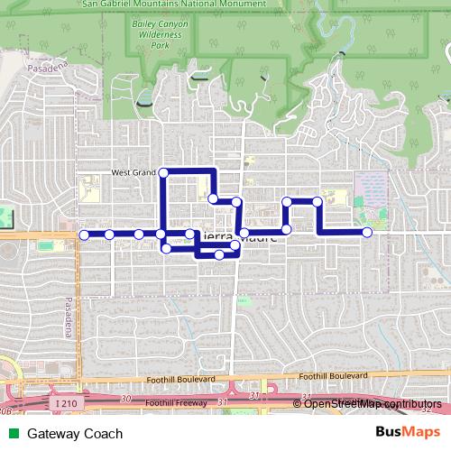 Gateway Coach bus Line Map