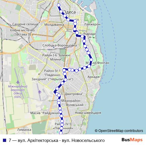 7 trolleybus Line Map