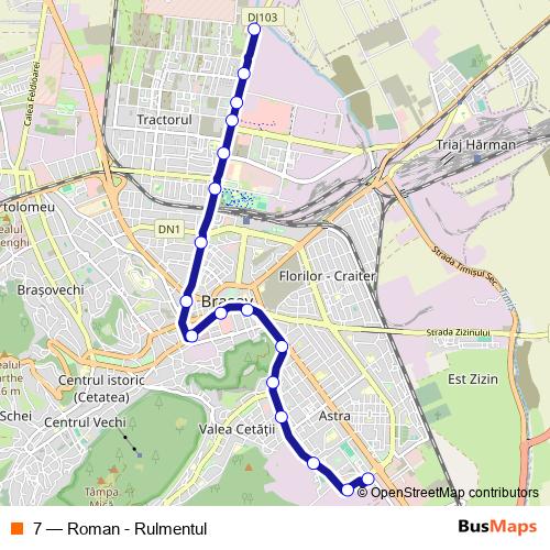 7 trolleybus Line Map