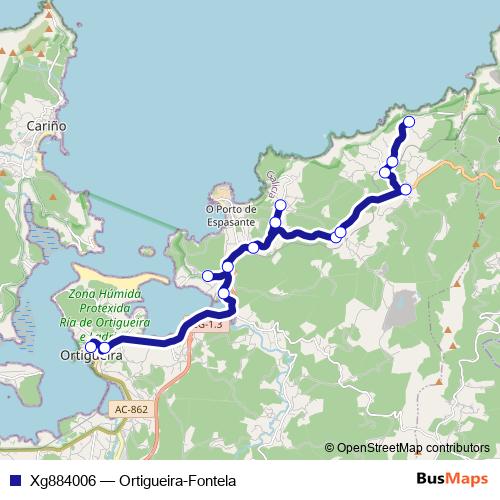 Xg884006 bus Line Map
