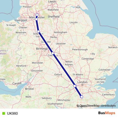 UK980 bus Line Map