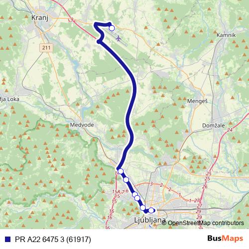 PR A22 6475 3 (61917) bus Line Map