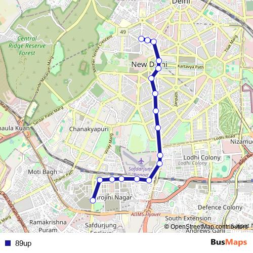 89up bus Line Map