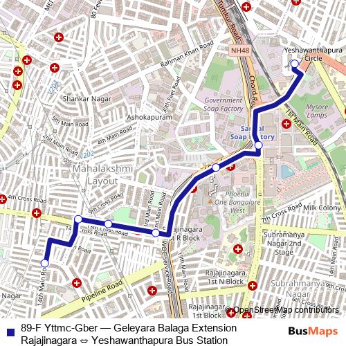 89-F Yttmc-Gber bus Line Map