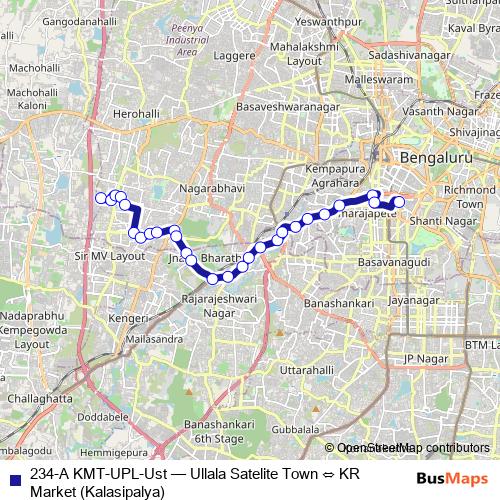234-A KMT-UPL-Ust bus Line Map