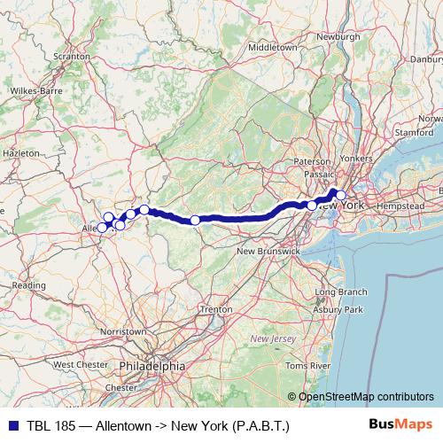 TBL 185 bus Line Map