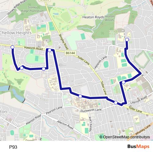 P93 bus Line Map