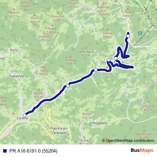 PR A18 6191 0 (55204) bus Line Map