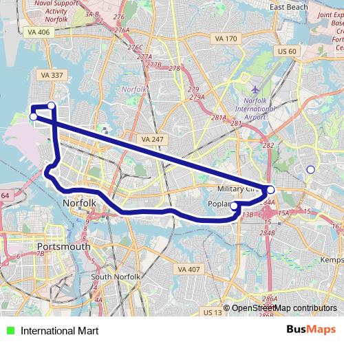 International Mart bus Line Map