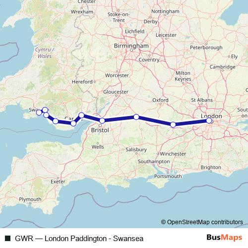 GWR rail Line Map