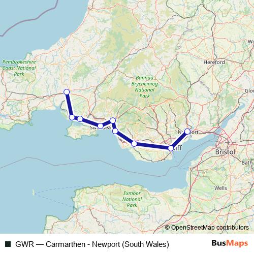 GWR rail Line Map
